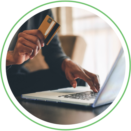 Online shopper purchasing with credit card